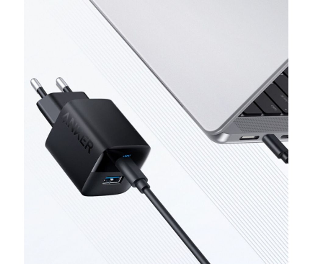 Anker 323 -seinälaturi 33W, 3A, 1x USB-A/1x USB-C – musta
