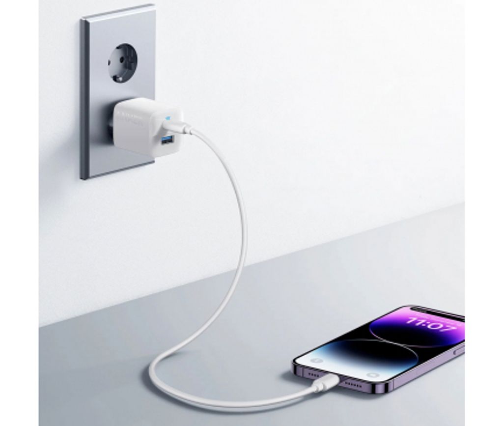 Anker 323 Vegglader 33W, USB-C / USB-A – Hvit
