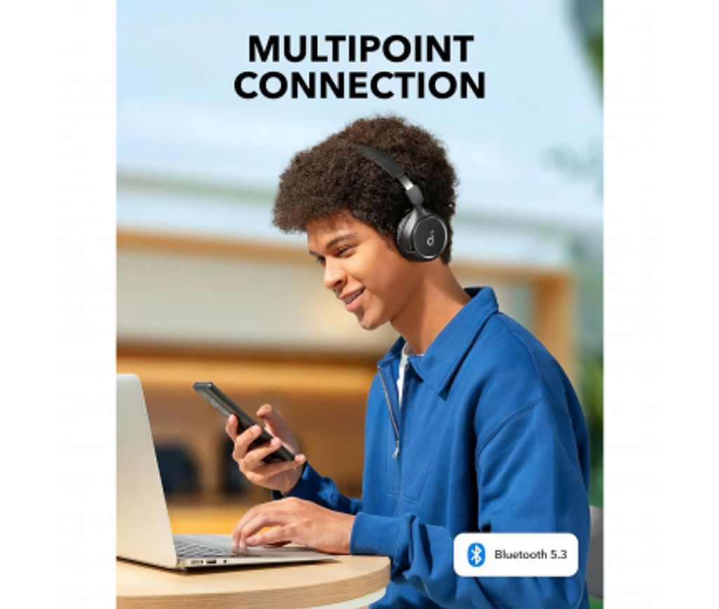 Anker SoundCore H30i Bluetooth-hodetelefoner med multipunkt – svart