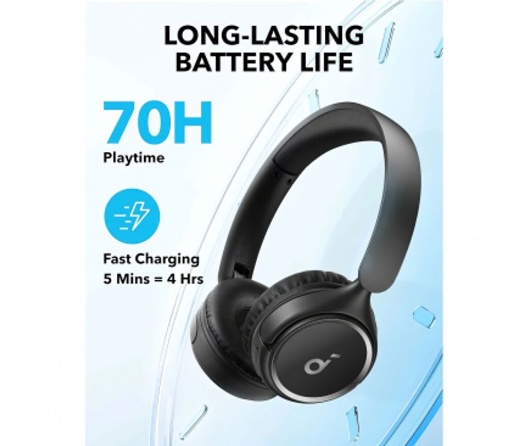 Anker SoundCore H30i Bluetooth-hodetelefoner med multipunkt – svart