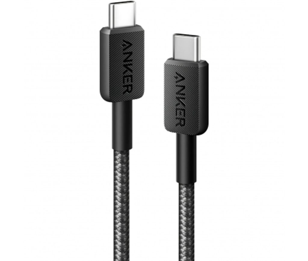 Anker 322 USB-C till USB-C laddkabel 60W, 1.8 m – Svart