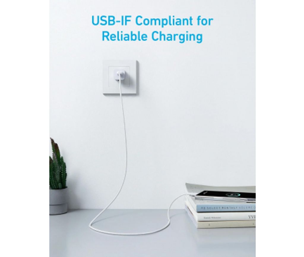 Anker 322 USB-A till USB-C kabel 18W – Vit