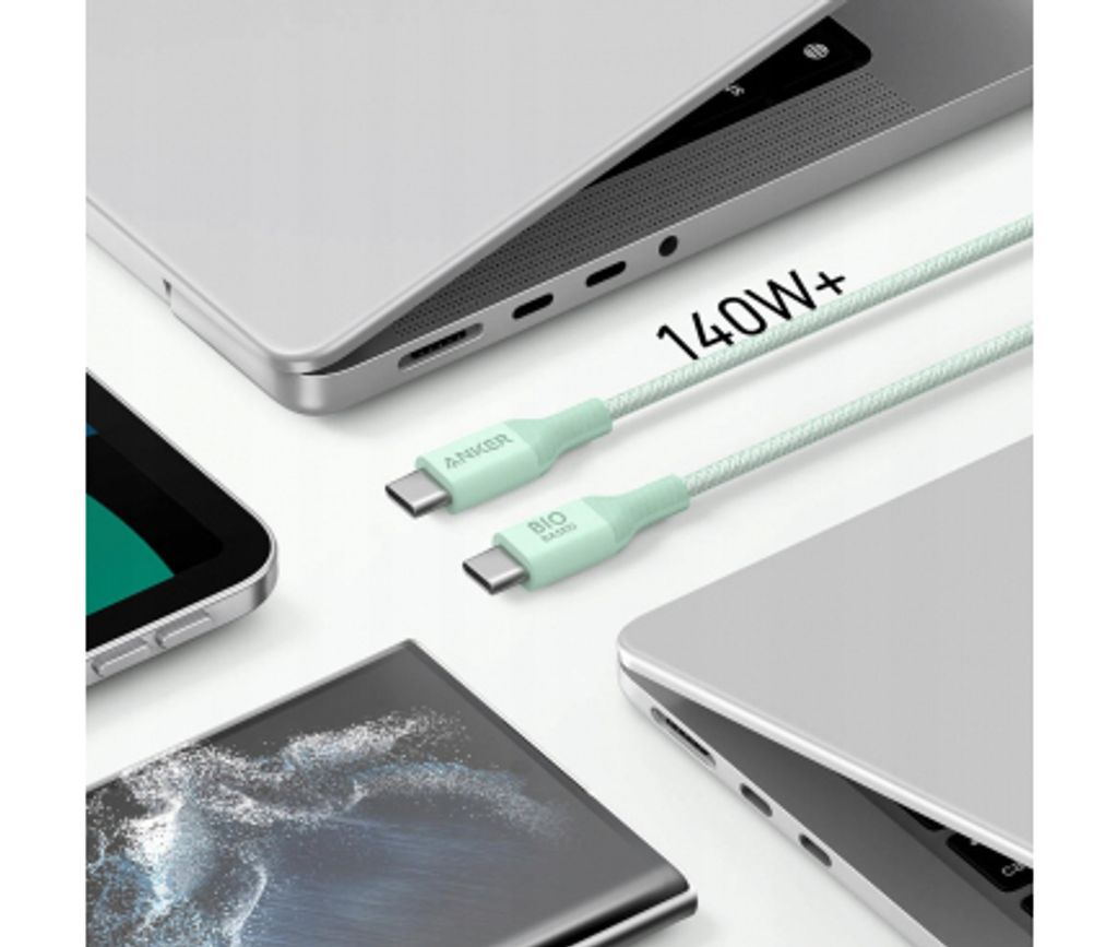 Anker 544 USB-C til USB-C-kabel 140 W, 1,8 m – Grønn
