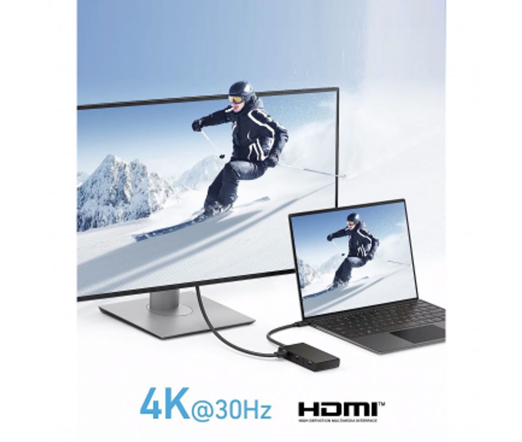 Anker 332 USB-C-keskitin 5-in-1 2x USB-A / 2x USB-C / 1x HDMI - musta