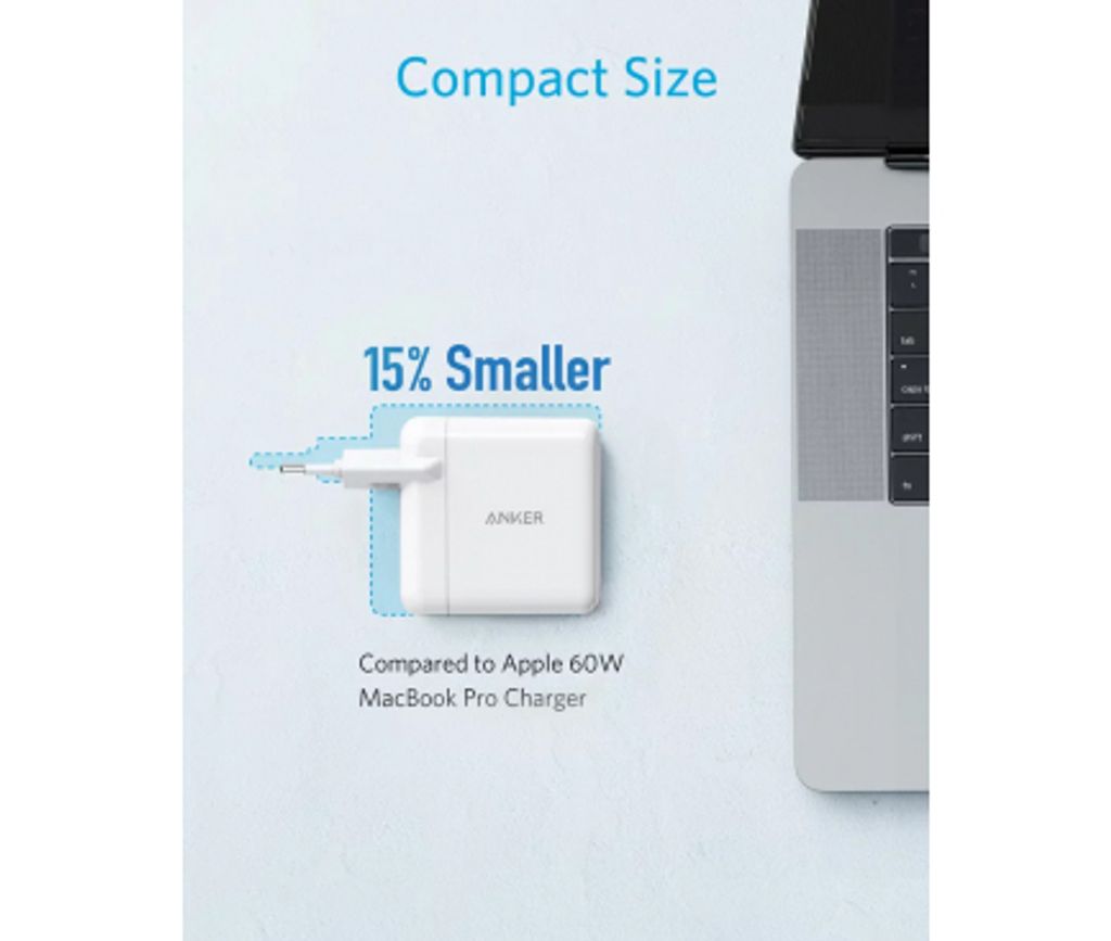 Anker PowerPort PD+ 2 Väggladdare 35W, 1x USB-A / 1x USB-C – Vit