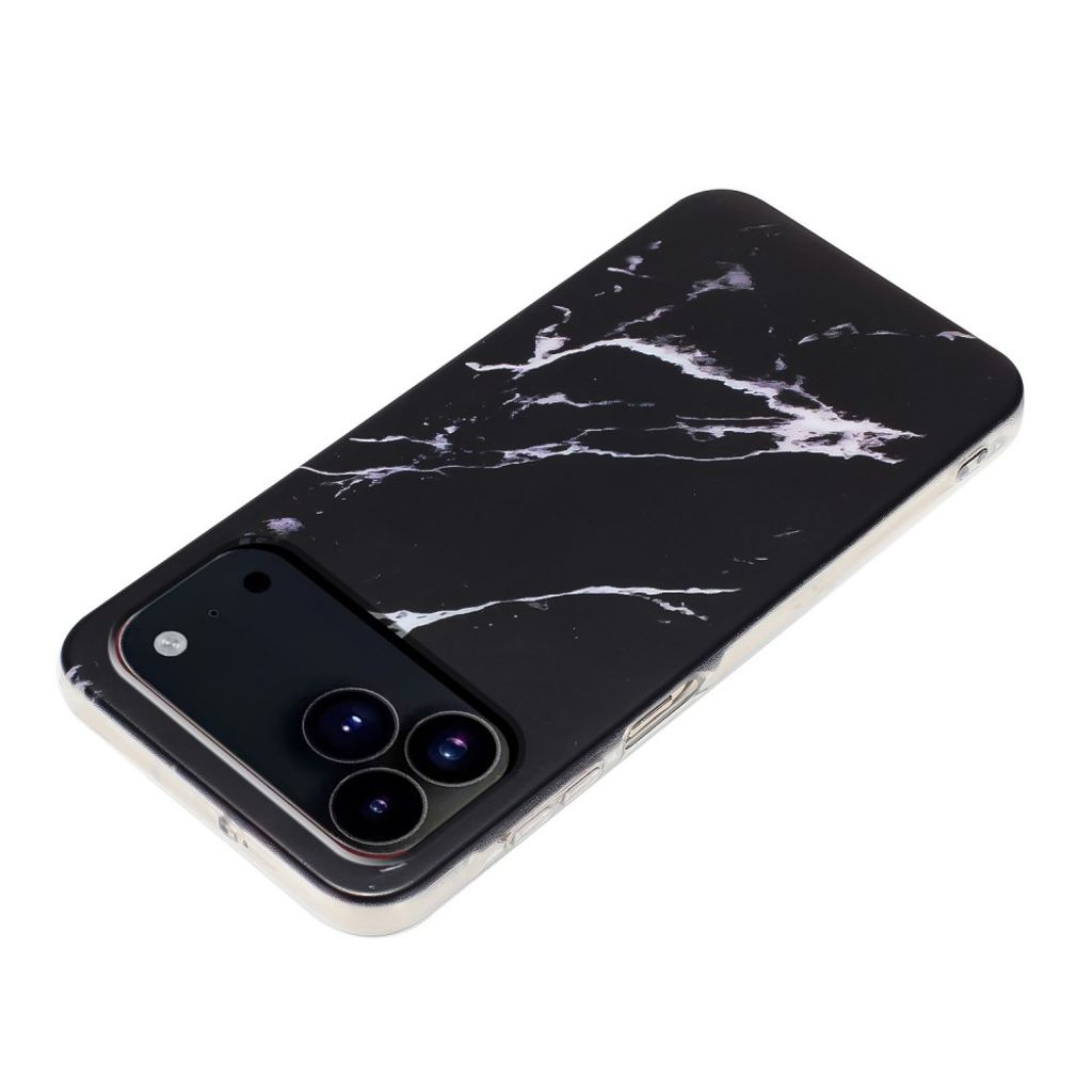 iPhone 18 Pro/17 Pro Cover Marmormønster TPU - Sort