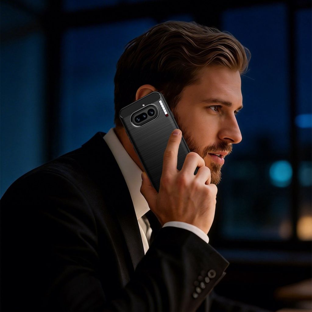 Nothing Phone (4a) Deksel Karbonfibertekstur TPU - Svart