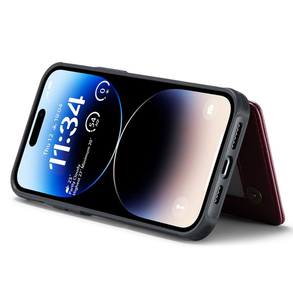 CASEME iPhone 14 Pro Plånboksskal RFID-blockerande Kortfack - Röd