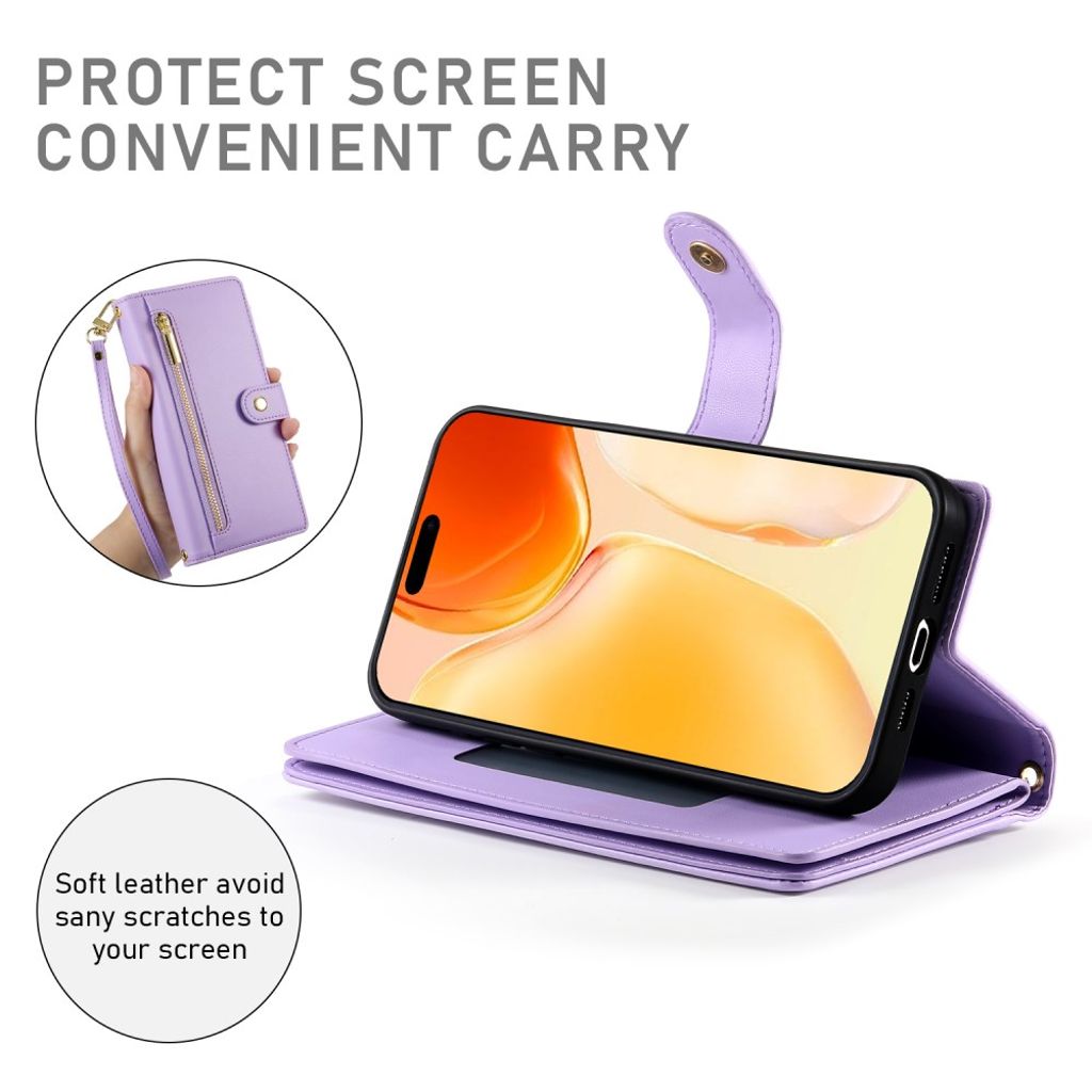 iPhone 17 Lompakkokotelo Kantohihna - violetti