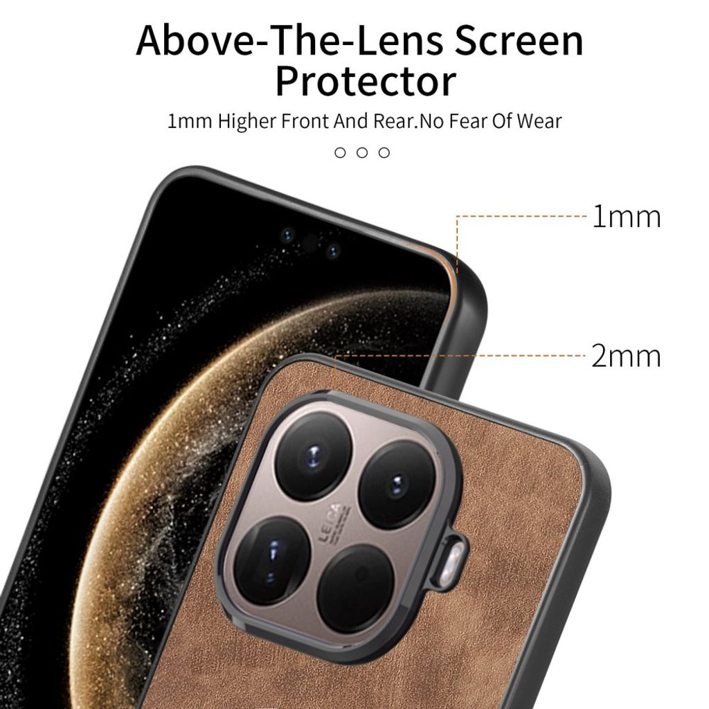 Xiaomi 17T Cover i PU-læder med ringstativ - Brun