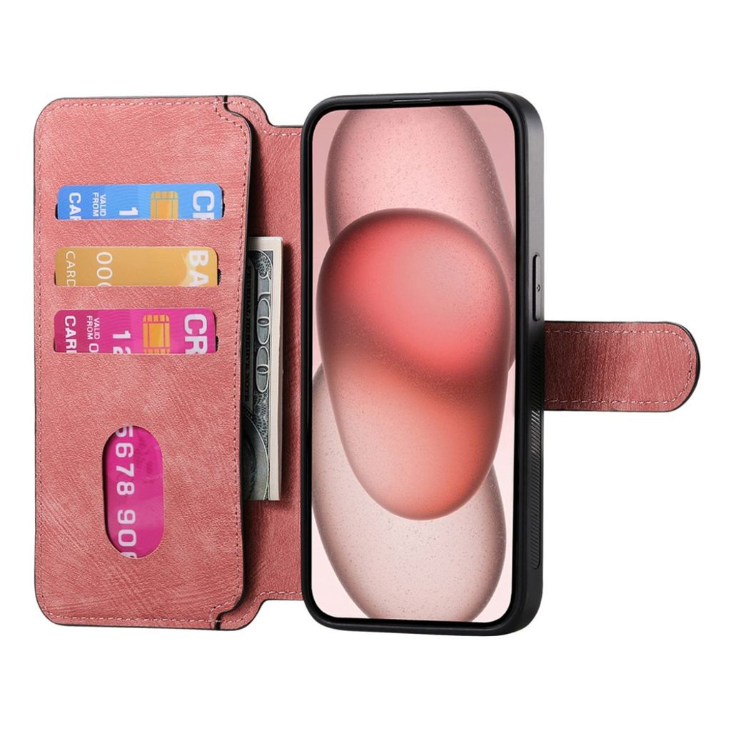 CASENEO iPhone 13 Lompakkokotelo Jalusta Irrotettava - Vaaleanpunainen