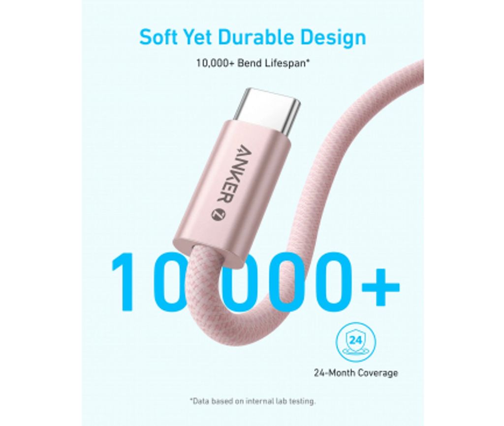 Anker Zolo USB-C till USB-C laddkabel 240W, 1m – svart