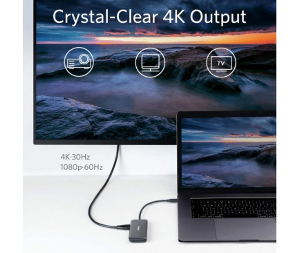 Anker USB-C-keskitin 5-in-1 2x USB/A 3.0 / 1x HDMI / 1x SD / 1x microSD - Musta