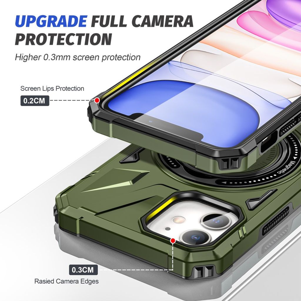 iPhone 11 Kuori Jalusta - Tummanvihreä