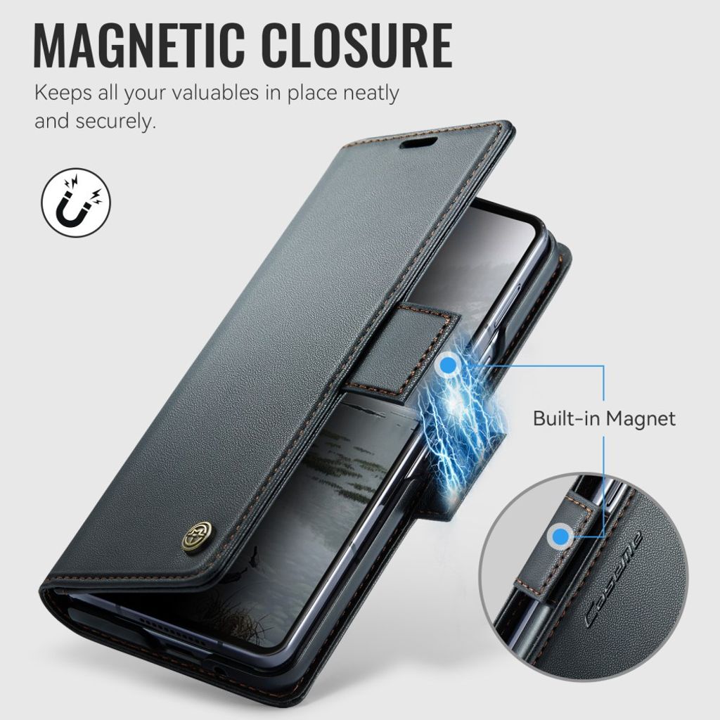 CASEME Samsung Galaxy Z Fold8 Ultra Flip Cover med RFID blokering - Sort