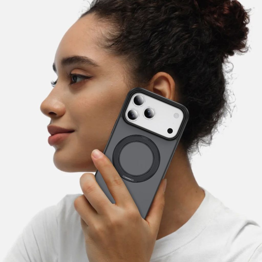 iPhone 18 Pro/17 Pro MagSafe Deksel med ringstøtte - Svart