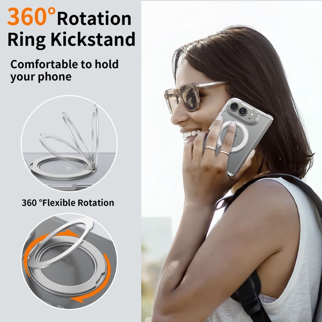 iPhone Duo Skal med ringstativ - Transparent