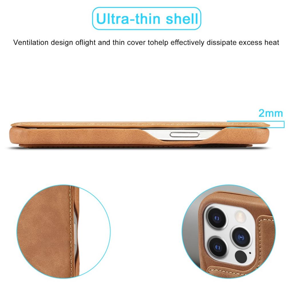 LC.IMEEKE iPhone 15 Pro Max Fodral med Stativ - Brun