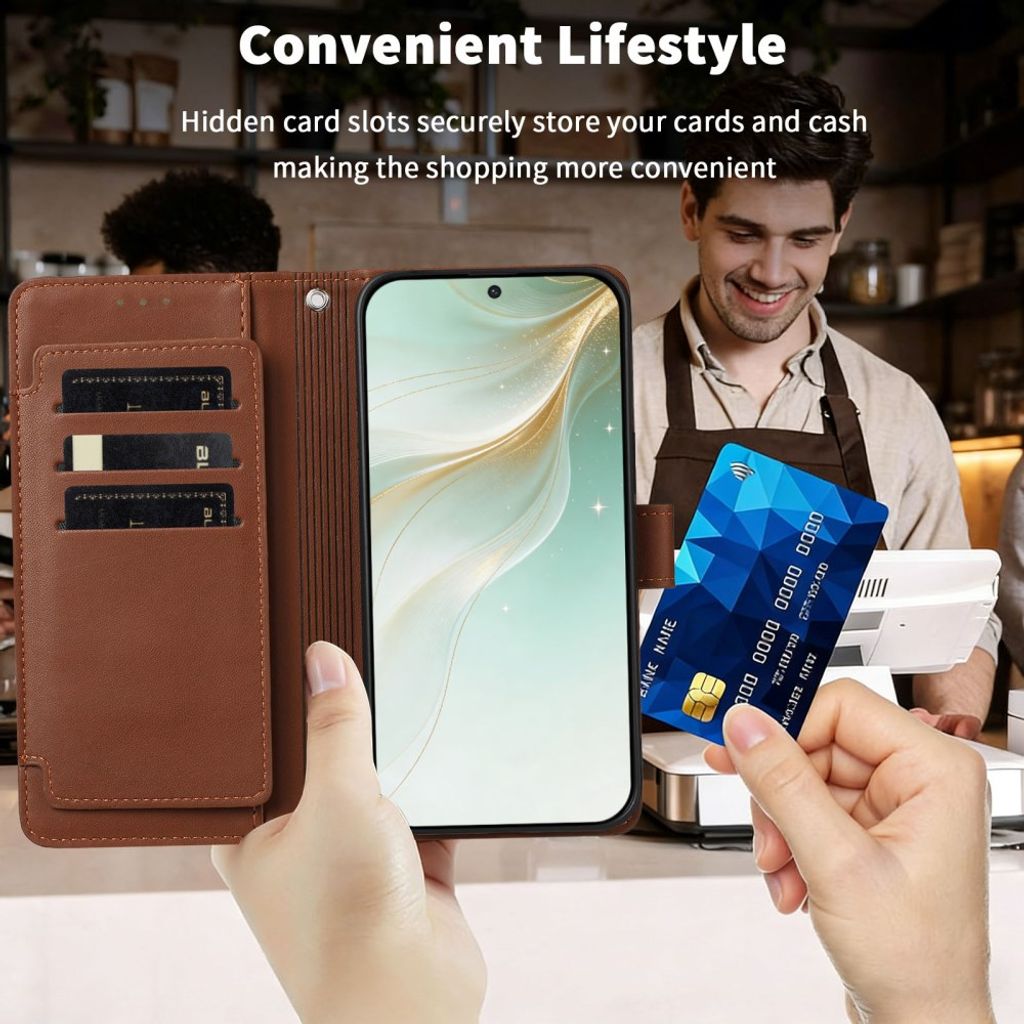 Xiaomi 17T Lompakkokotelo käsihihnalla - Ruskea