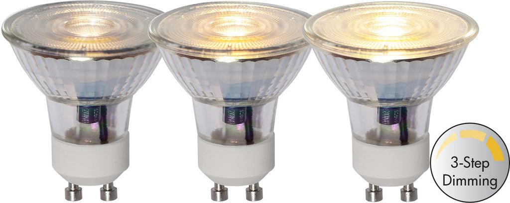 LED-lampa GU10 MR16 Spotlight Glass 3-step