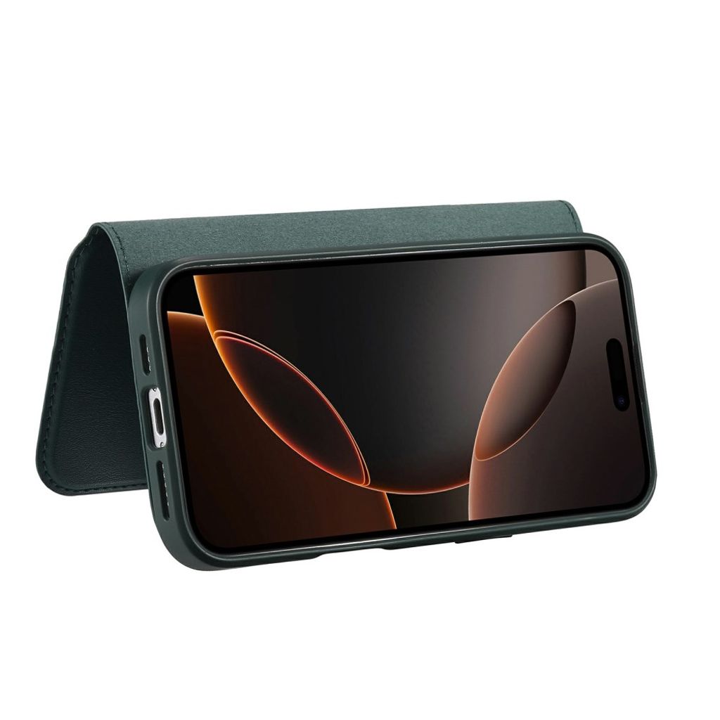 CASENEO iPhone 15 MagSafe Wallet Cover with detachable wallet – Green