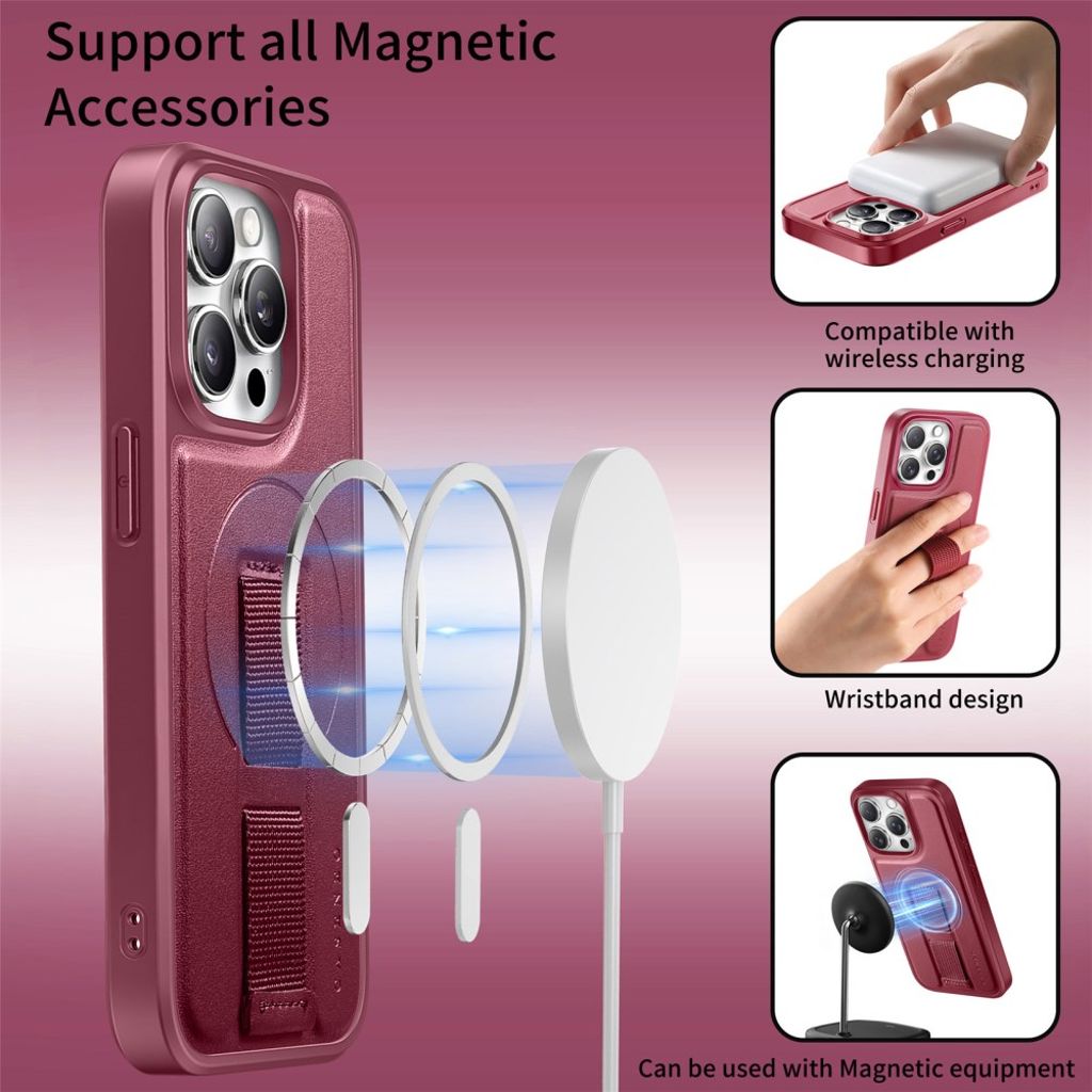 CASENO iPhone 14 Pro MagSafe Cover med Remgreb – Rød