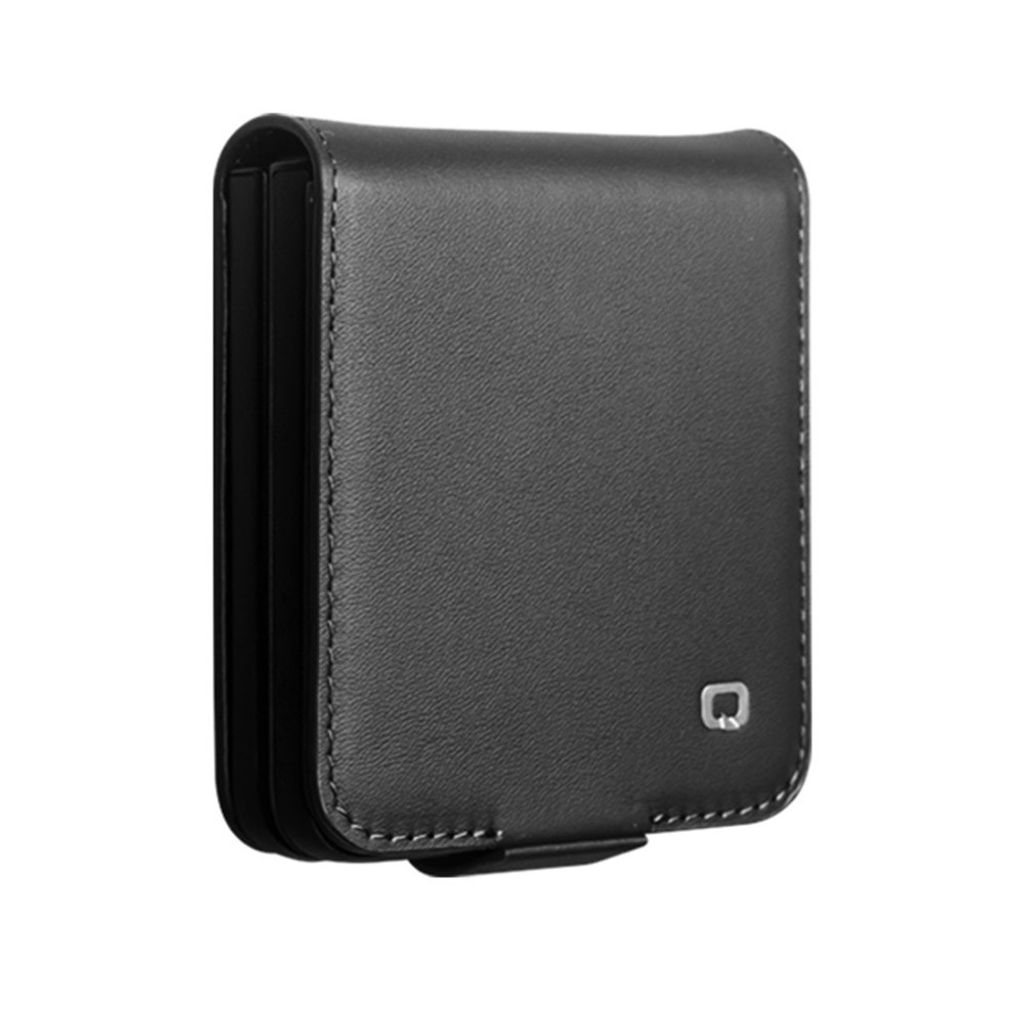 QIALINO Samsung Galaxy Z Flip8 Flip cover i ægte læder - Sort