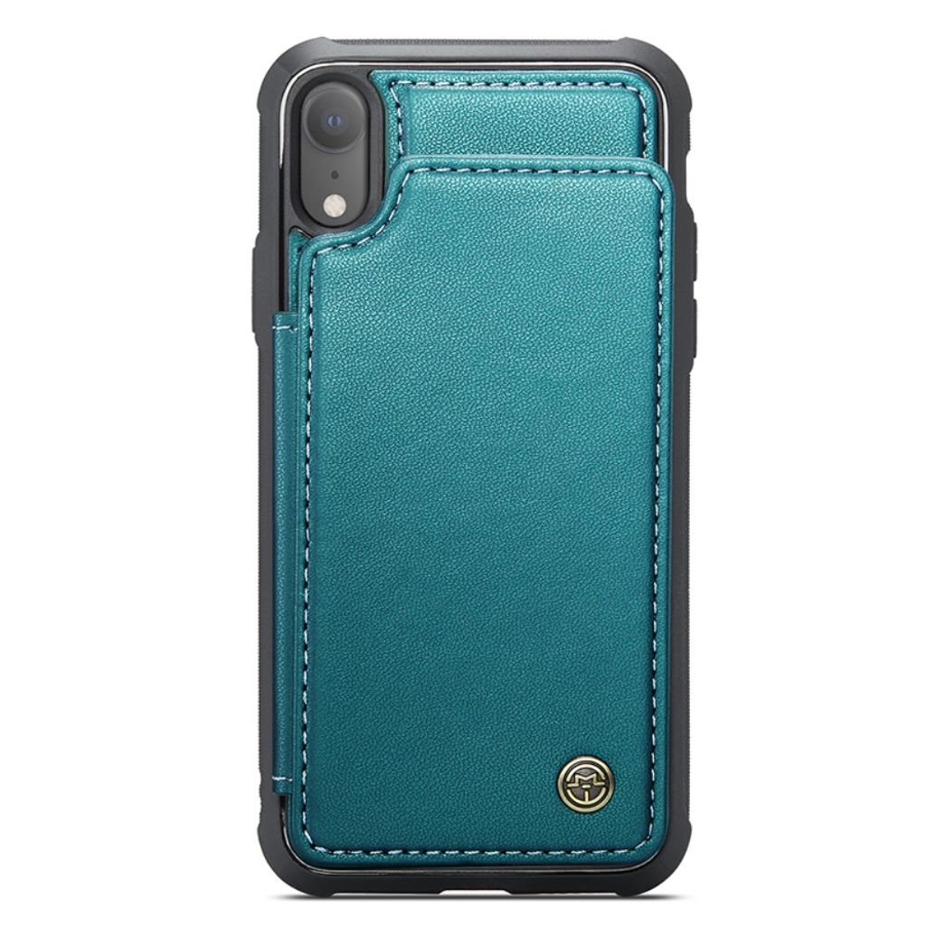 CASEME C22 Plånboksskal med RFID för iPhone XR – Grön