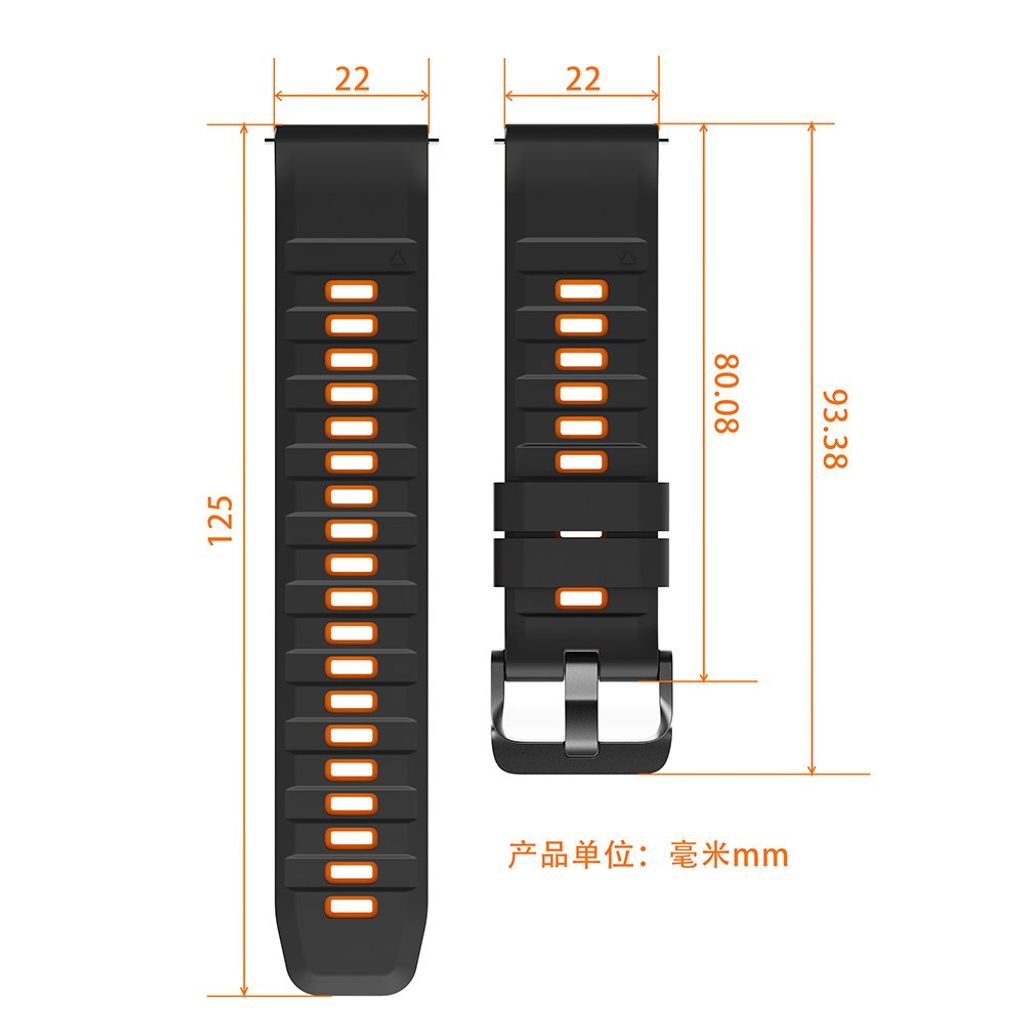 Huawei Watch GT5/GT5 Pro/Galaxy Watch3 jne. Silikoninen kellonranneke – Keltainen/Harmaa