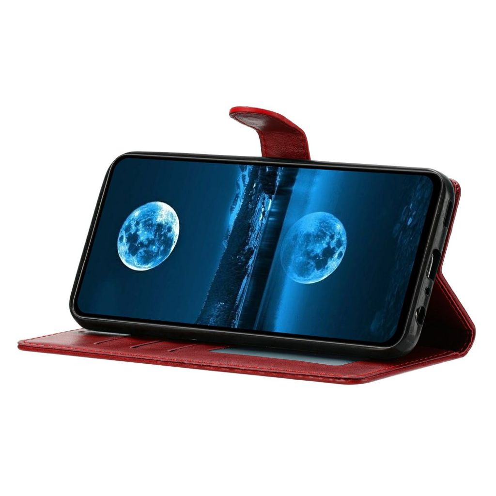iPhone 18 Pro/17 Pro Plånboksfodral med Stativ och Handledsrem - Röd