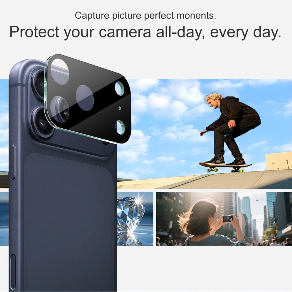 IMAK iPhone 18 Pro Linssinsuoja Karkaistu Lasi + Akryylisuojus - Musta