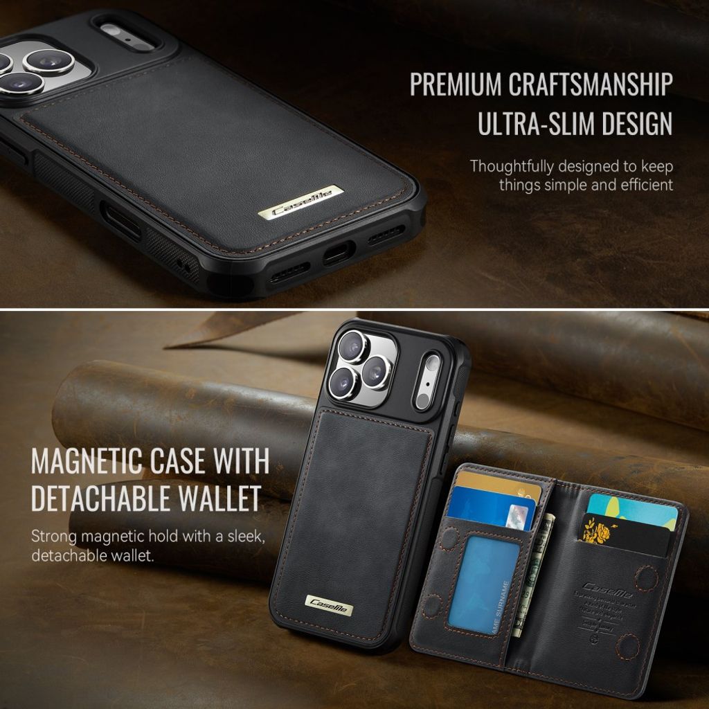 CASEME iPhone 18 Pro/17 Pro MagSafe Lommebokdeksel – Svart