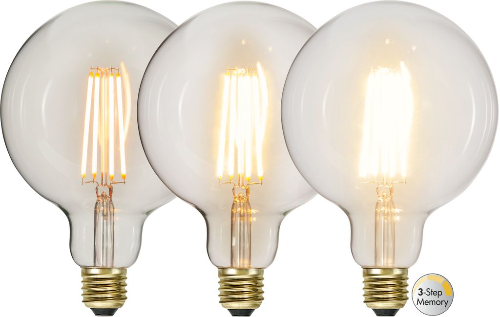 LED-pære E27 G125 Soft Glow 3-trinns minne