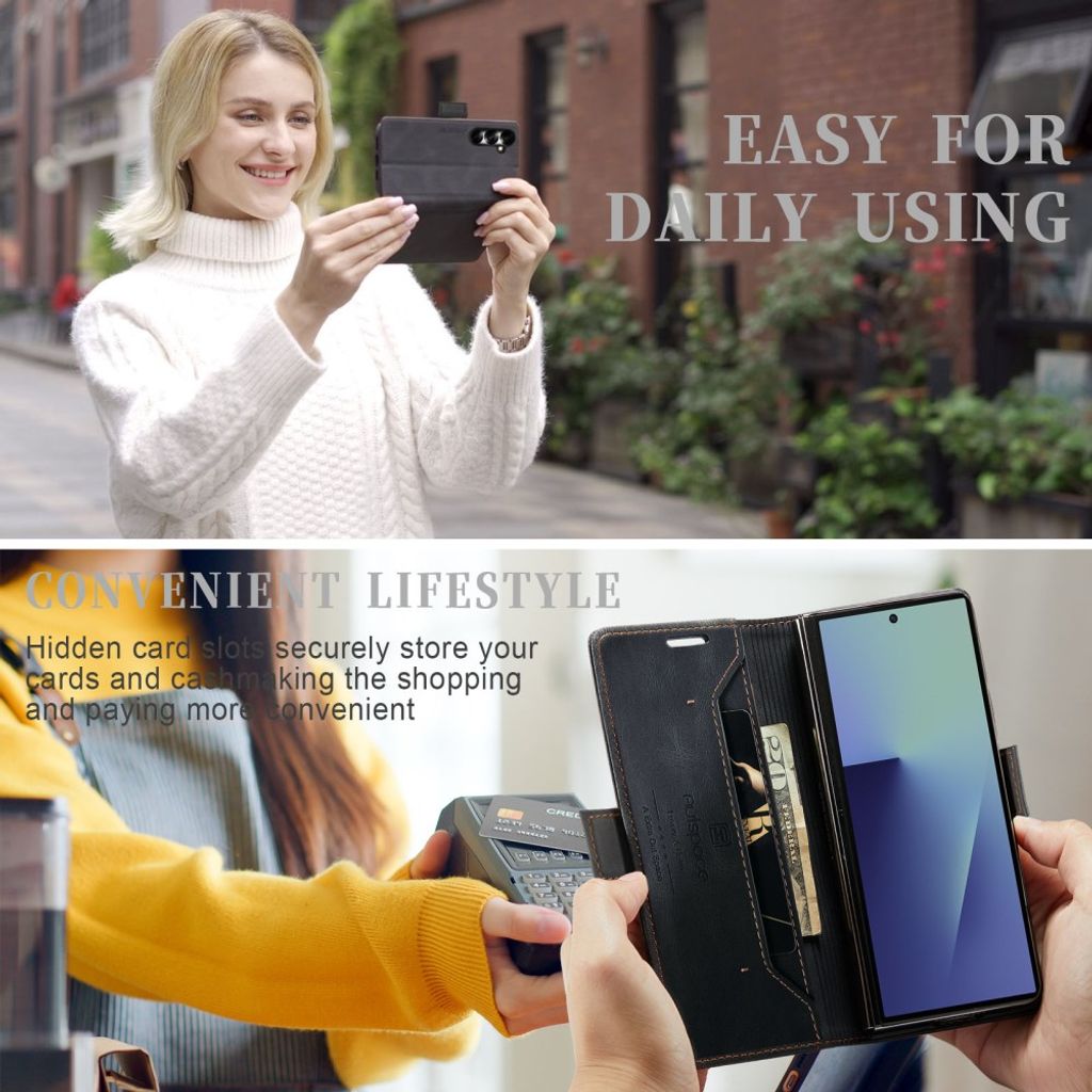 AUTSPACE Samsung Galaxy Z Fold8 Ultra Flip Cover med RFID blokering - Sort