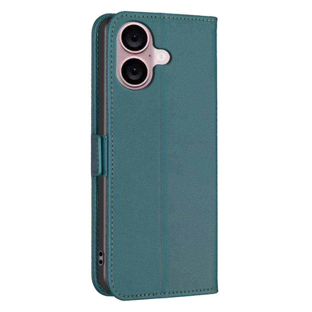BINFEN COLOR iPhone 16 Wallet Cover Flip with Card Slots – Green