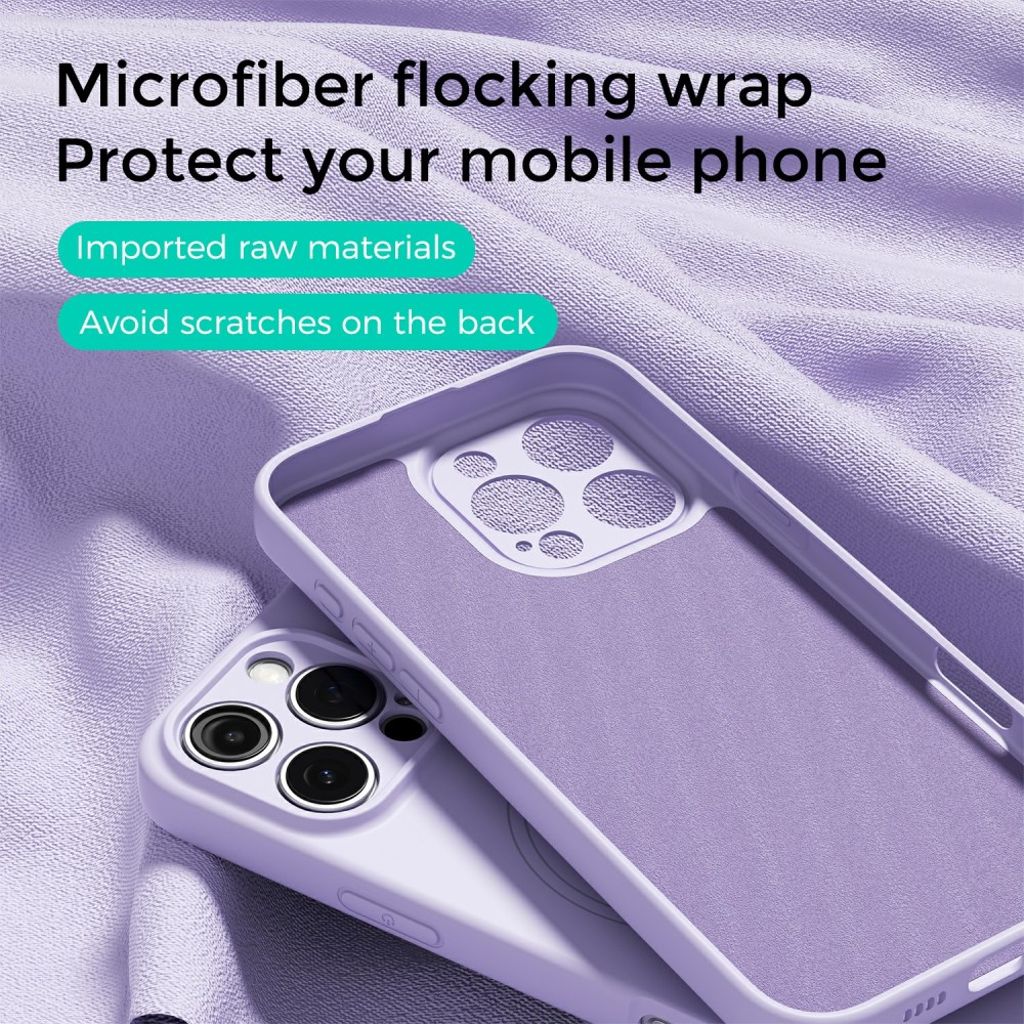 ABEEL iPhone 13 Pro Max Kuori MagSafe-yhteensopiva Liquid Silicone – Violetti