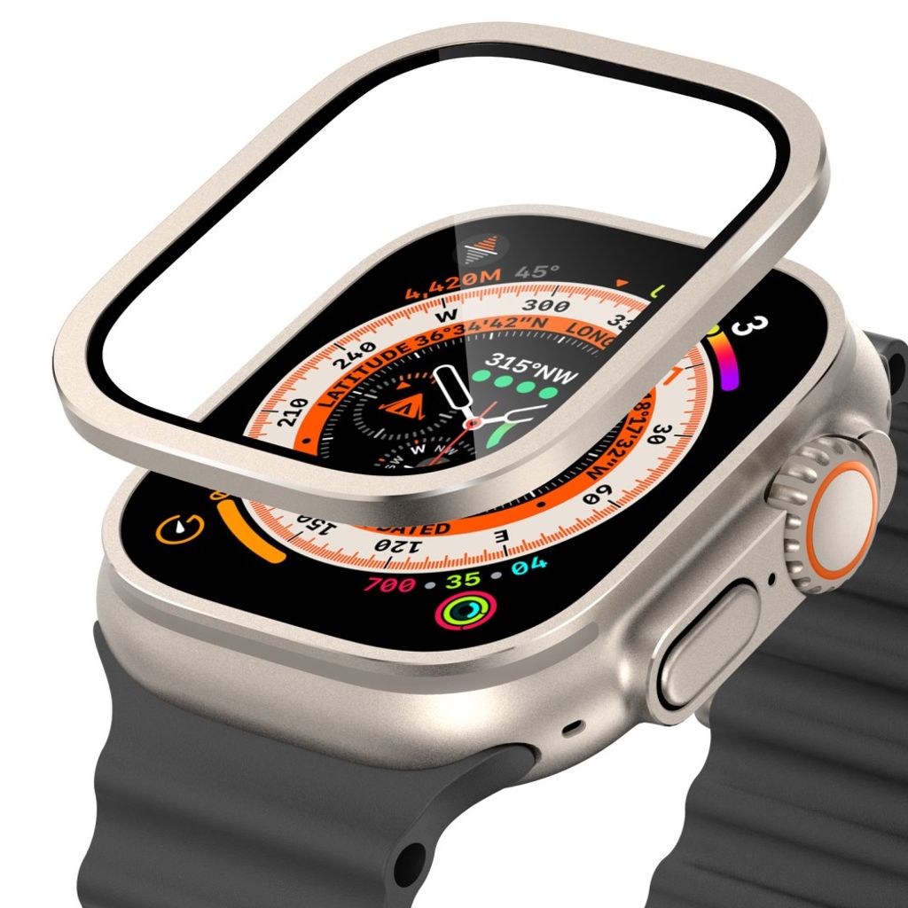 Apple Watch Ultra 3/Ultra 2/Ultra 49 mm skjermbeskytter i herdet glass – grå