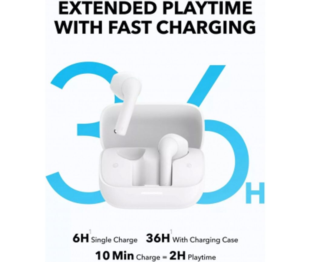 Anker SoundCore K20i trådløse in-ear høretelefoner - hvide
