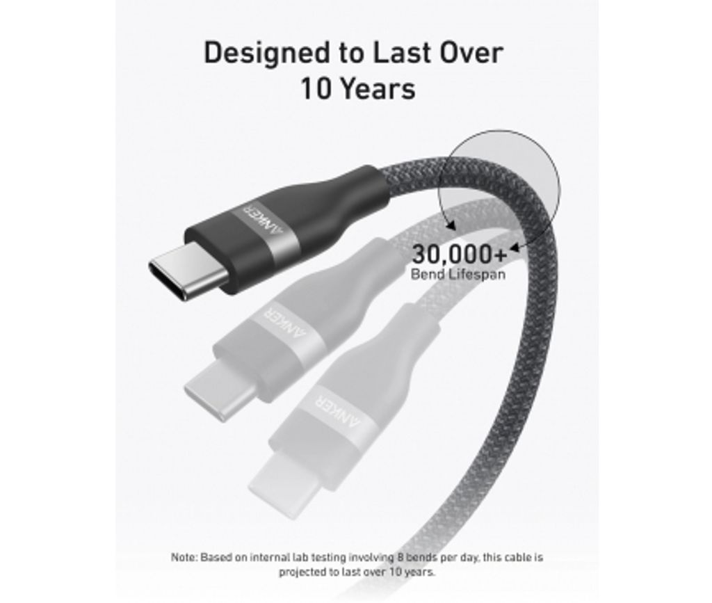 Anker USB-C til USB-C kabel 240W 0,9m - Sort