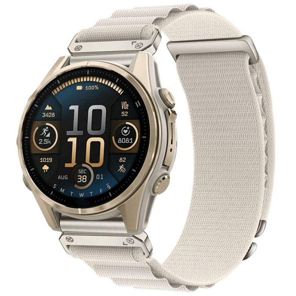 Garmin Fenix 8 Pro/Quatix 8/Tactix 8 47 mm nylon sportklokkerem – beige