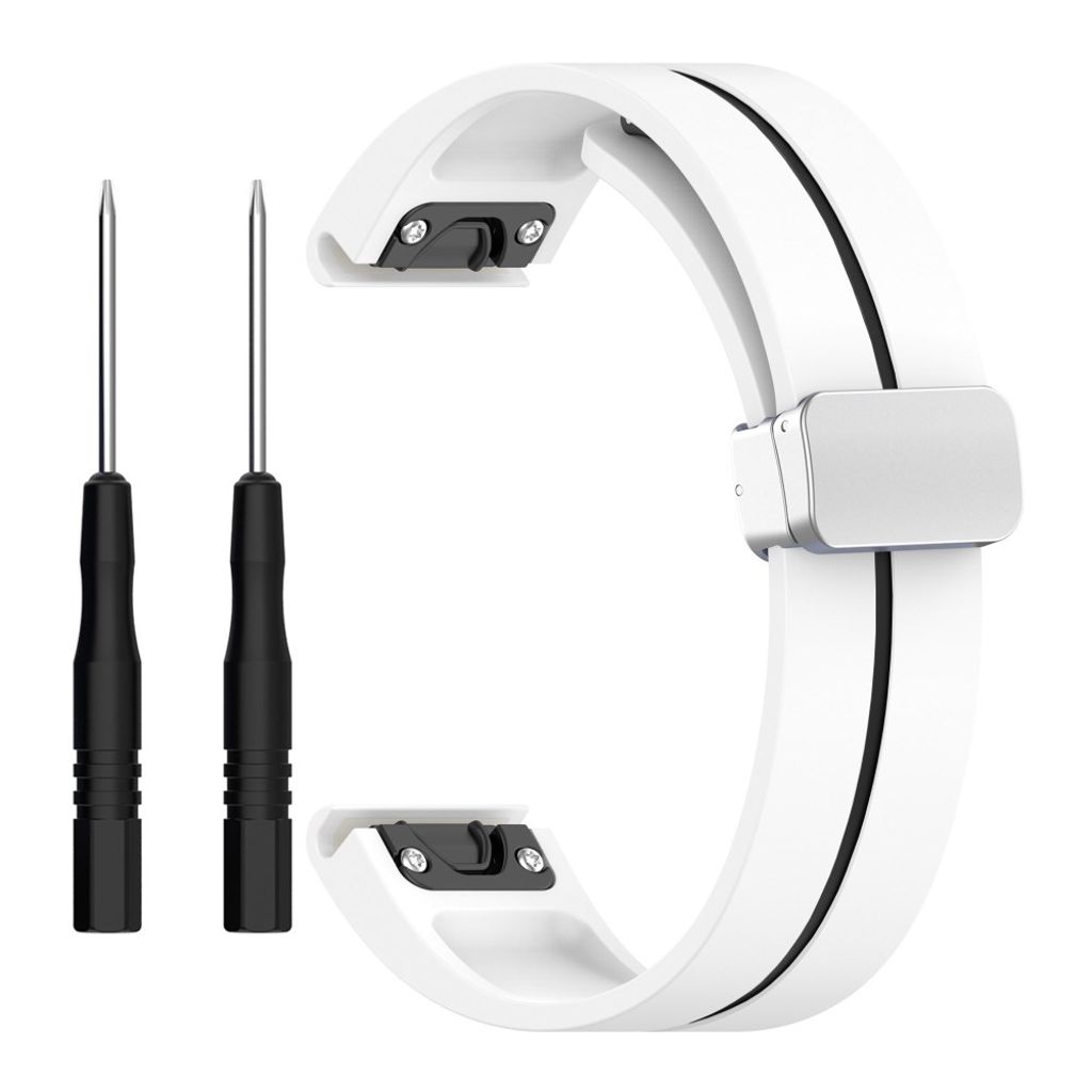 Garmin Fenix 7S etc. Watch Strap in Silicone - White