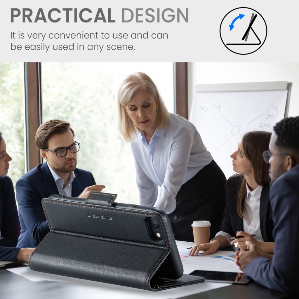 CASEME iPhone 6/6s/7/8/SE 2020/2022 Fodral med Kortfack - Svart