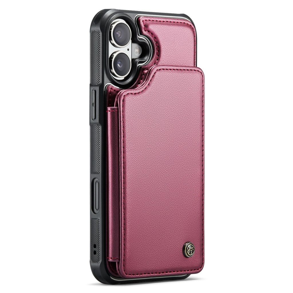 CASEME iPhone 16 Case with 5 Card slots - Red