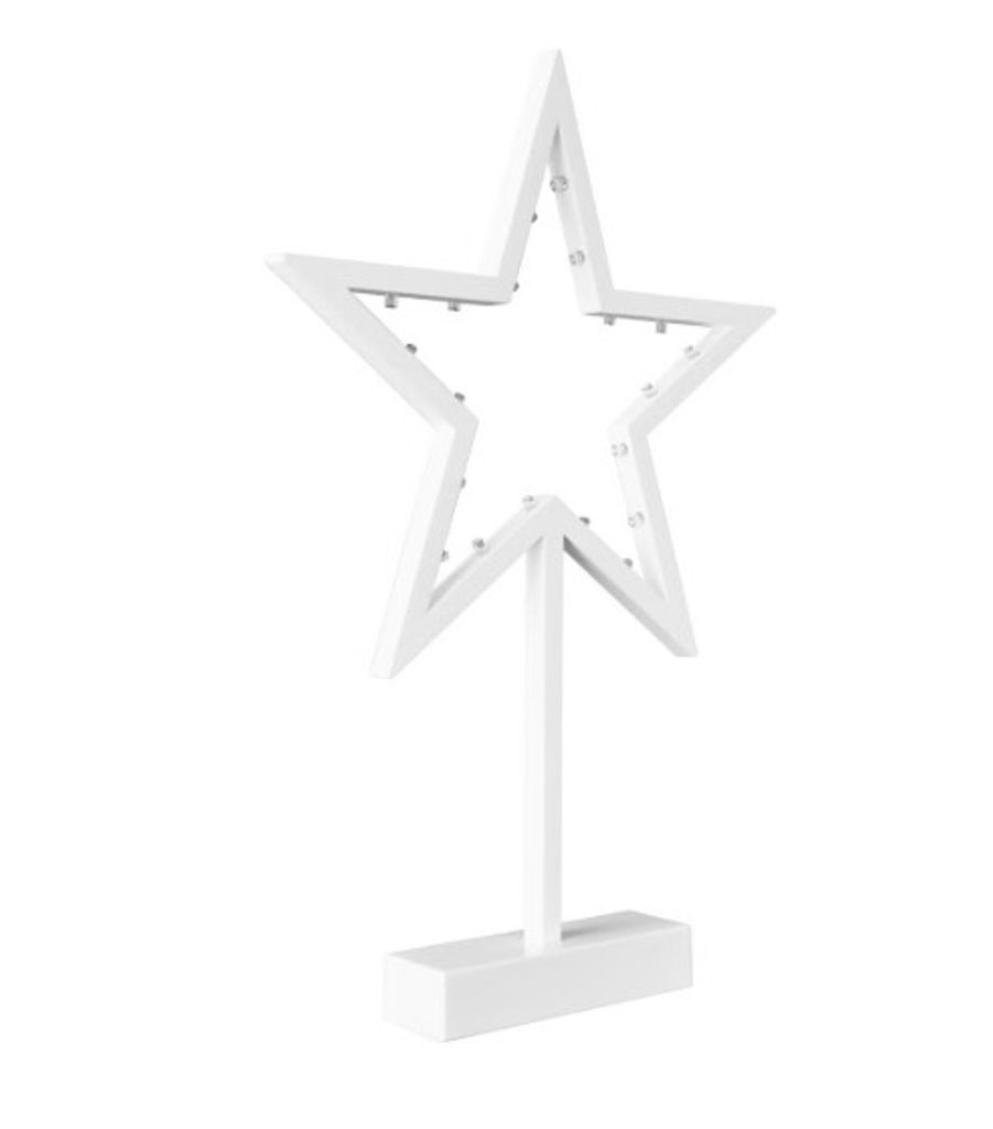 Batteridrevet LED-lysestage Stjerne med Timer 39x26cm