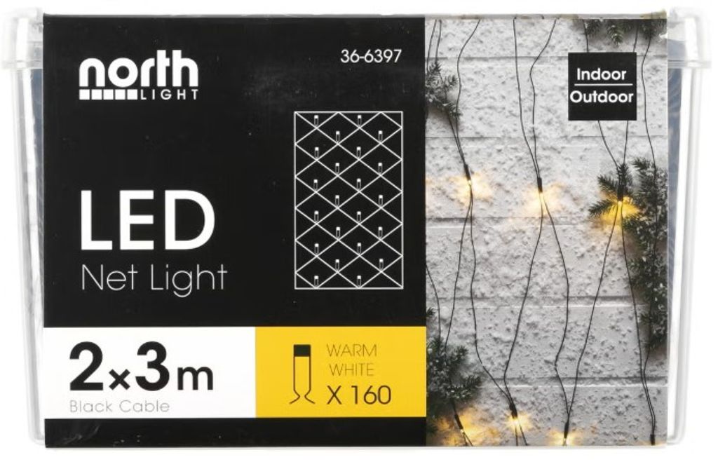 LED Lichtnet Warmwit 160 LED 2x3m Buiten/Binnen