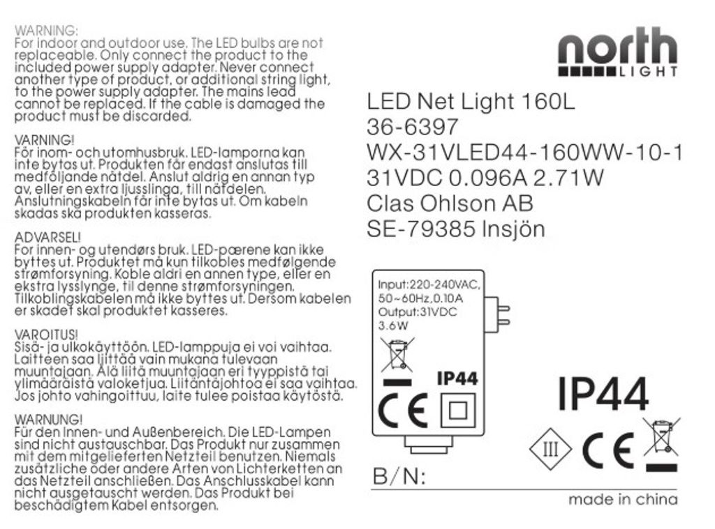 LED Lichtnet Warmwit 160 LED 2x3m Buiten/Binnen