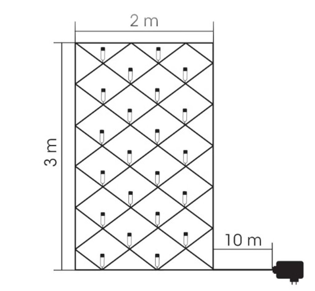 LED Lichtnet Warmwit 160 LED 2x3m Buiten/Binnen