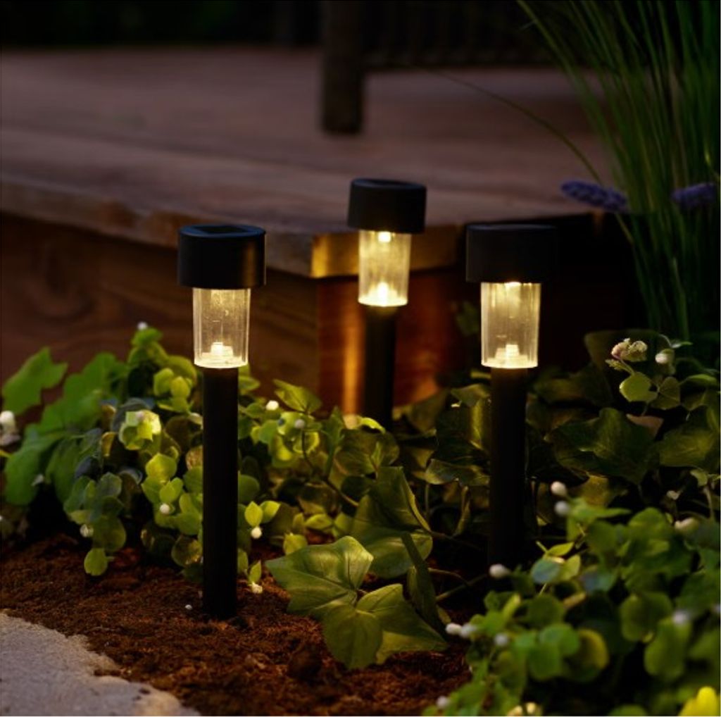 Aurinkokennovalaisimet maapiikillä kukkapenkkiin ja kulkuväylille, 3 kpl - musta