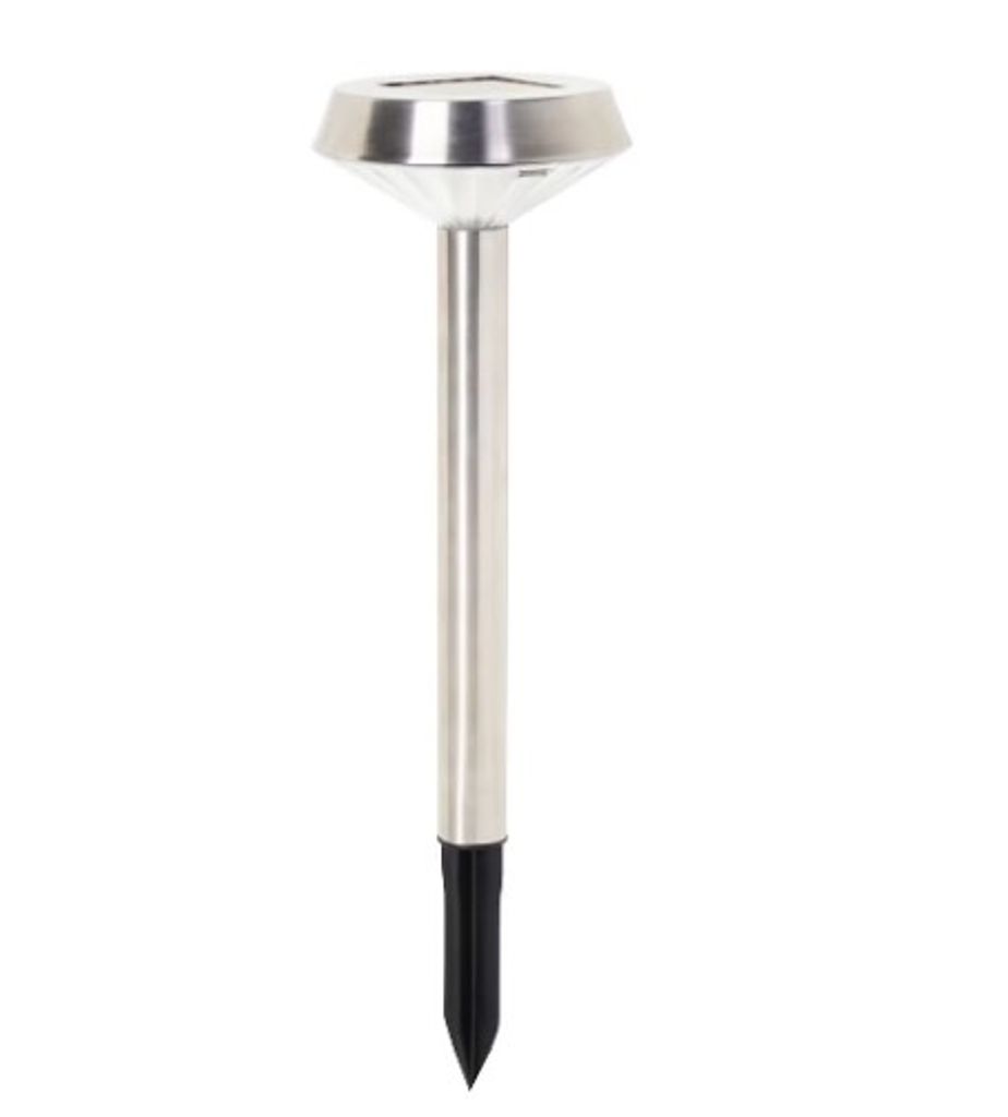Aurinkokennovalaisimet maapiikillä 30 cm puutarhaan, 3 kpl – teräksen värinen