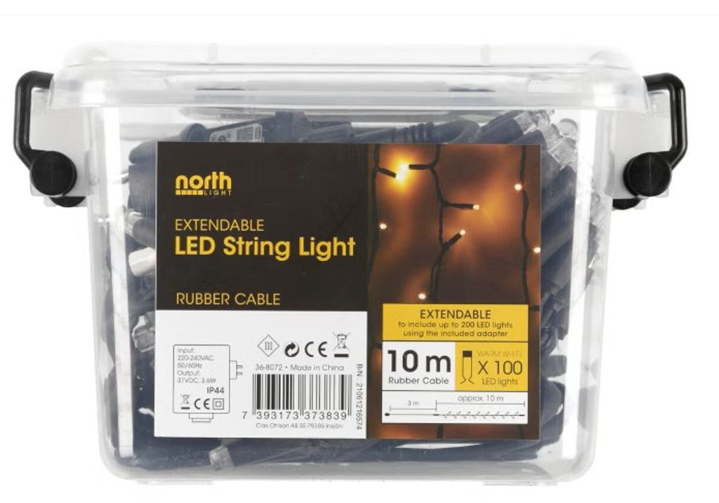 LED Pro Lichtslinger Warmwit 100 LED 9,9m Uitbreidbaar